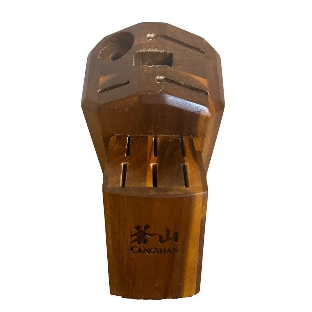 Cangshan Acacia Wooden Knife Block for 12 Piece Knife Sets